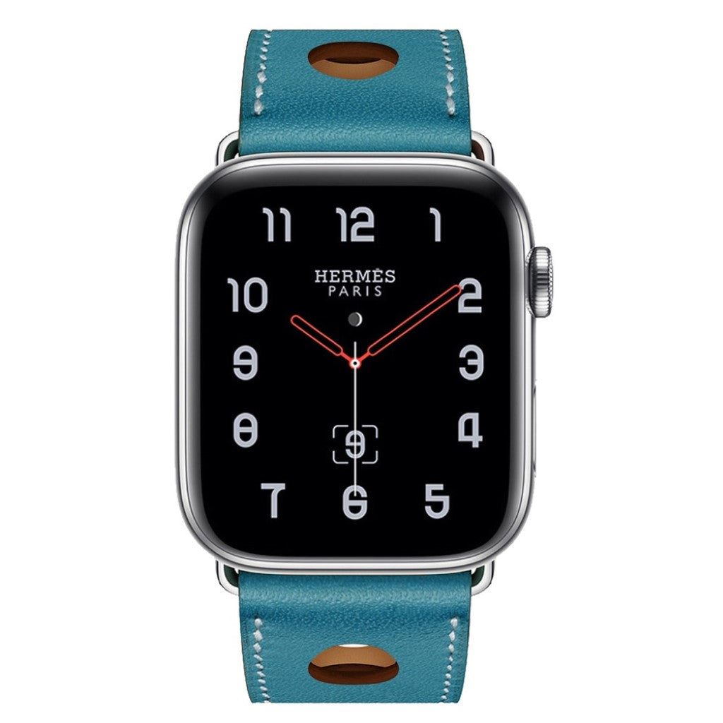 Helt vildt rart Apple Watch Series 4 44mm Ægte læder Rem - Blå#serie_5