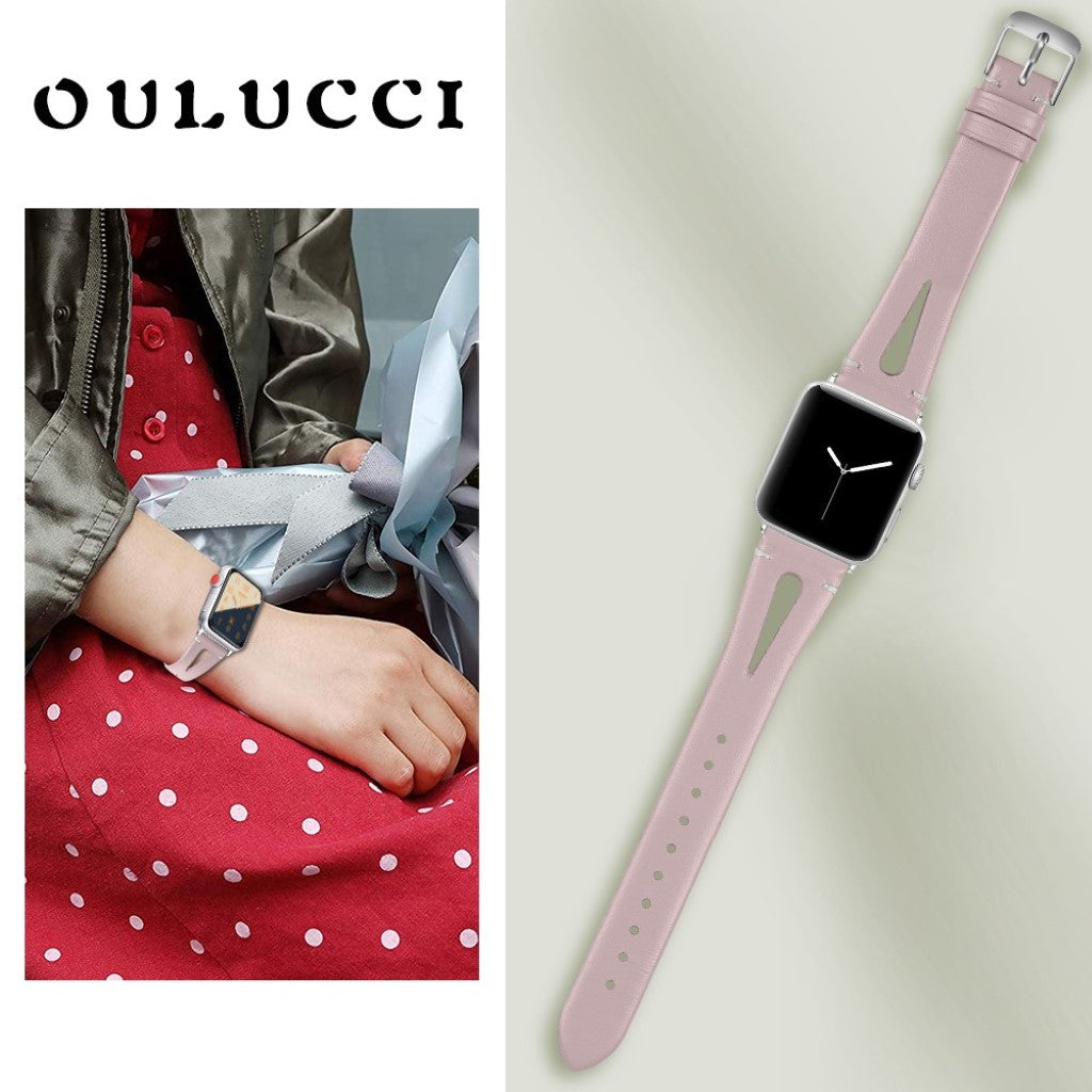 Fantastisk Apple Watch Series 4 44mm Ægte læder Rem - Pink#serie_4