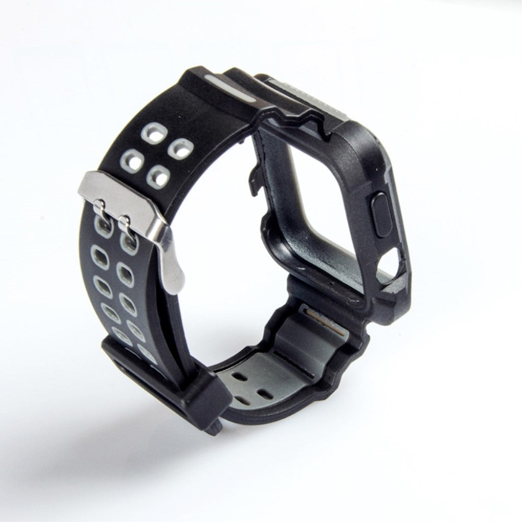 Rigtigt flot Apple Watch Series 4 44mm Silikone Rem - Sort#serie_2
