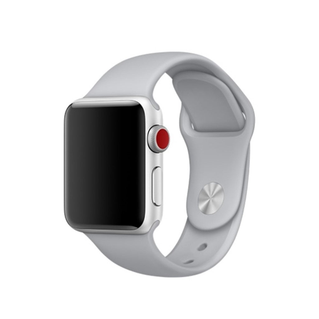 Super skøn Apple Watch Series 4 44mm Silikone Rem - Sølv#serie_5