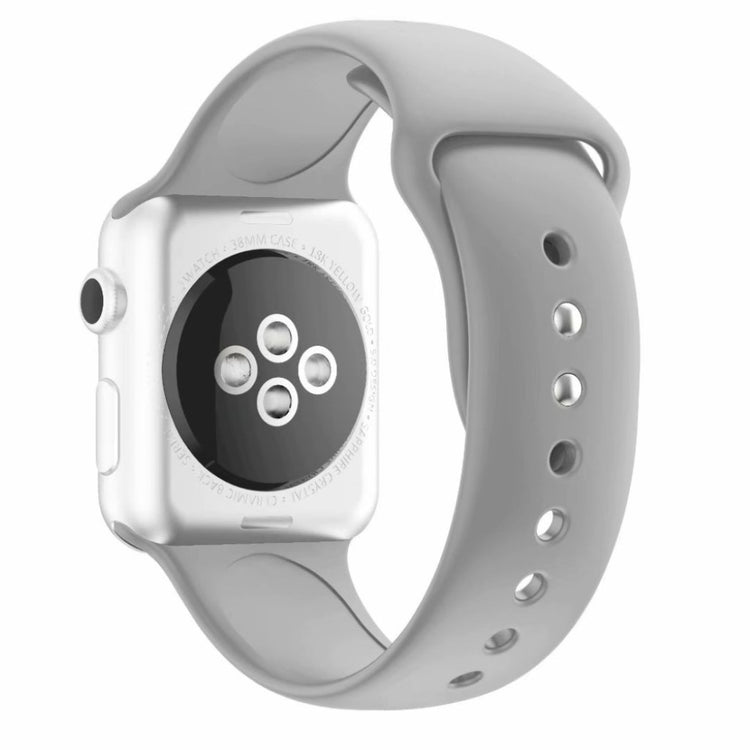 Rigtigt kønt Apple Watch Series 4 44mm Silikone Rem - Sølv#serie_3