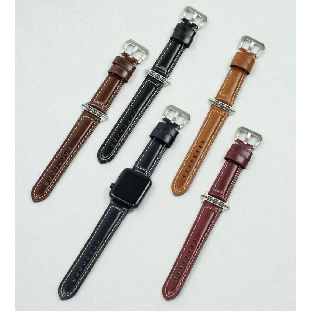 Vildt fed Apple Watch Series 4 44mm Ægte læder Rem - Sort#serie_1