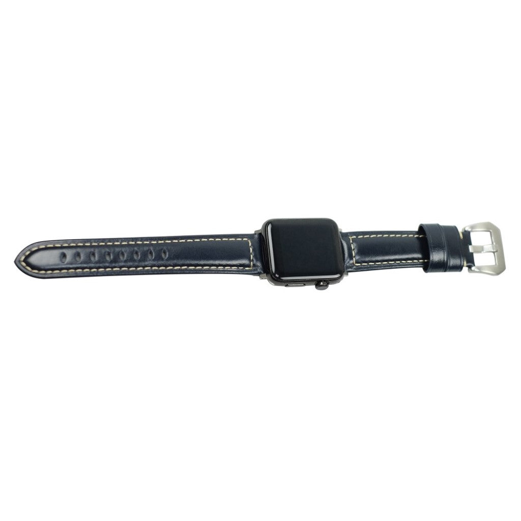 Vildt fed Apple Watch Series 4 44mm Ægte læder Rem - Blå#serie_3