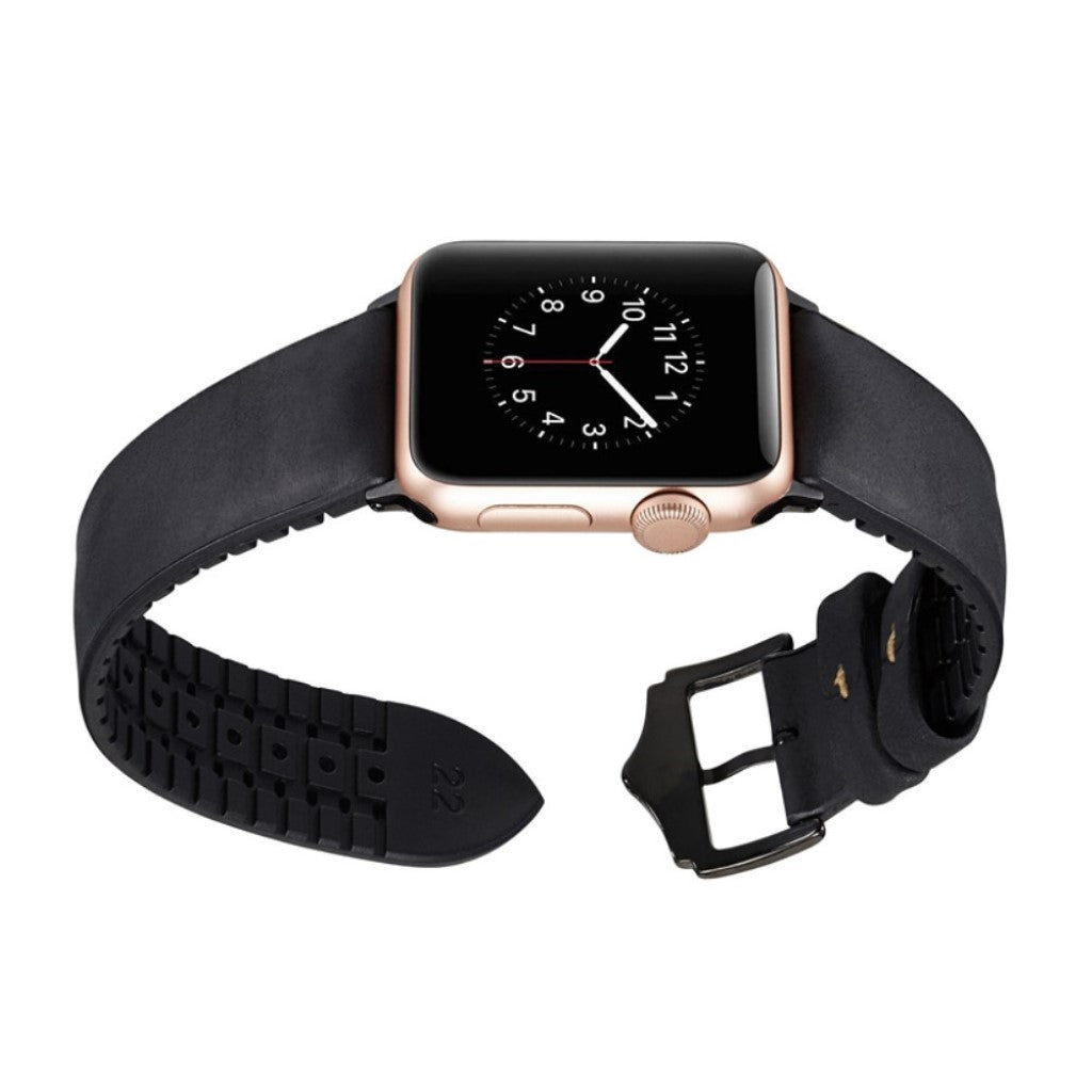Rigtigt fantastisk Apple Watch Series 4 44mm Kunstlæder Rem - Sort#serie_1