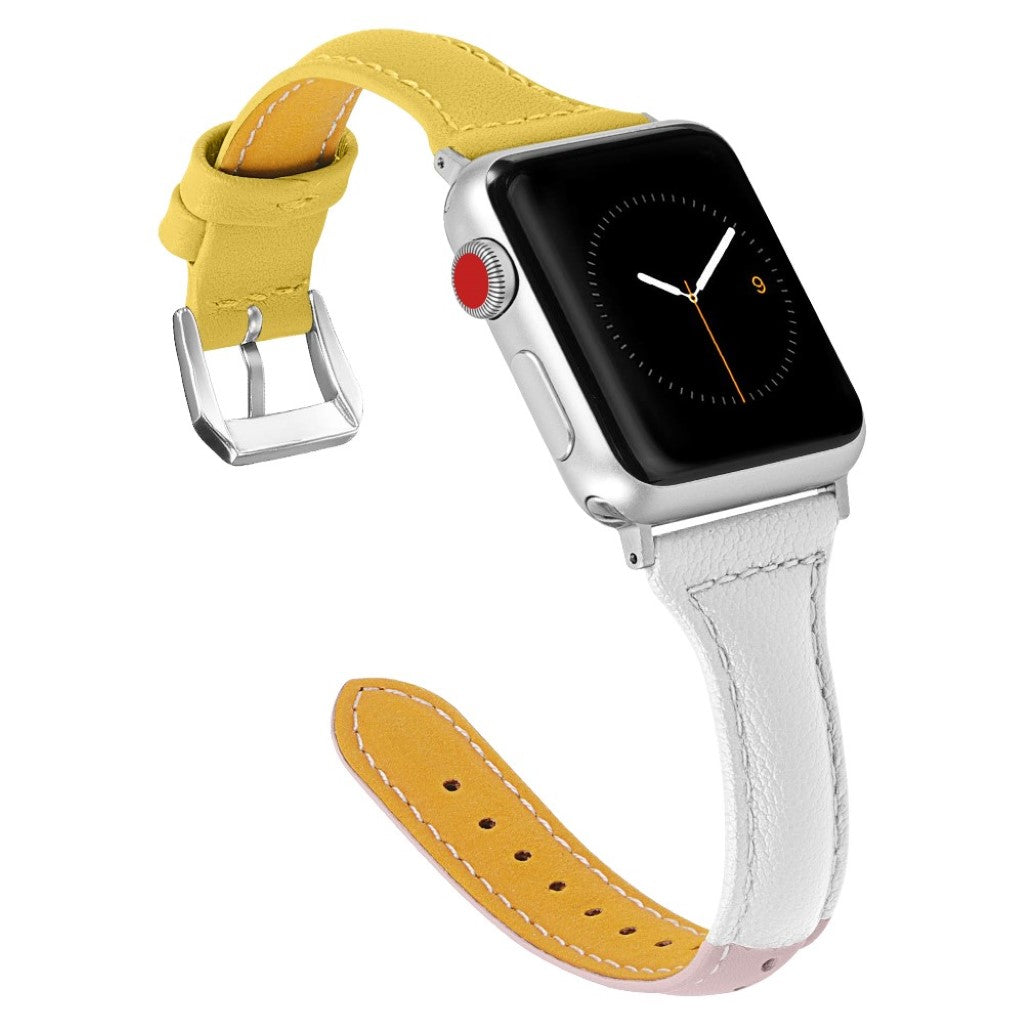 Skøn Apple Watch Series 4 44mm Ægte læder Rem - Flerfarvet#serie_1