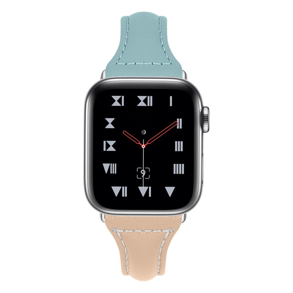 Skøn Apple Watch Series 4 44mm Ægte læder Rem - Orange#serie_3