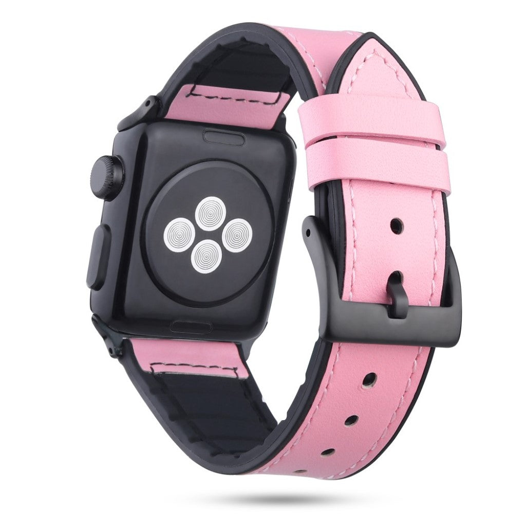 Helt vildt fed Apple Watch Series 4 44mm Ægte læder Rem - Pink#serie_2