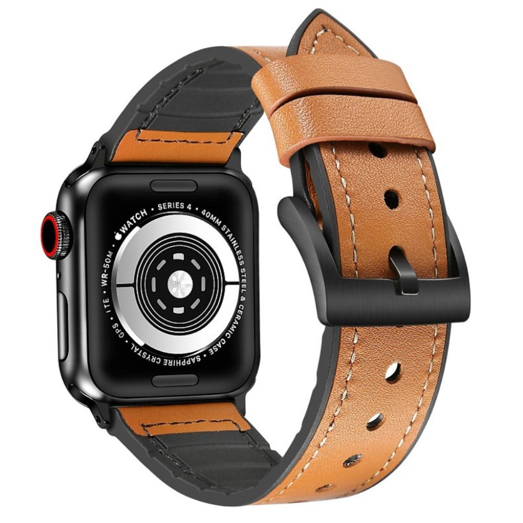 Helt vildt fed Apple Watch Series 4 44mm Ægte læder Rem - Brun#serie_5