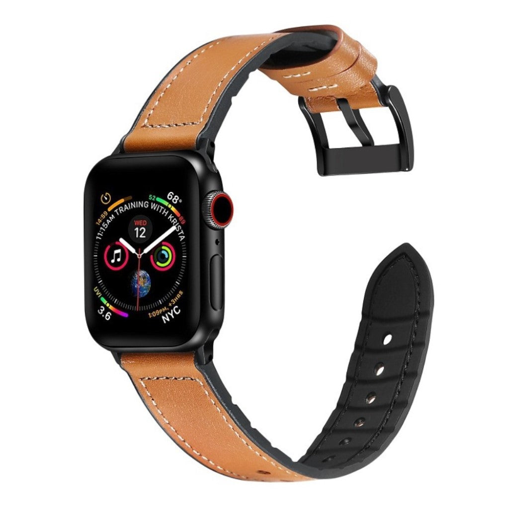 Helt vildt fed Apple Watch Series 4 44mm Ægte læder Rem - Brun#serie_5