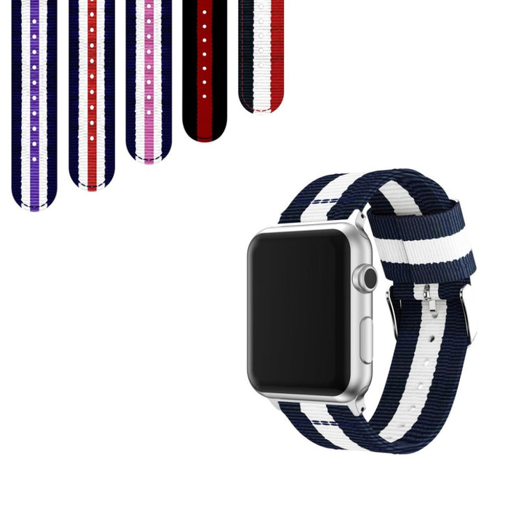 Rigtigt holdbart Apple Watch Series 4 44mm Nylon Rem - Blå#serie_4