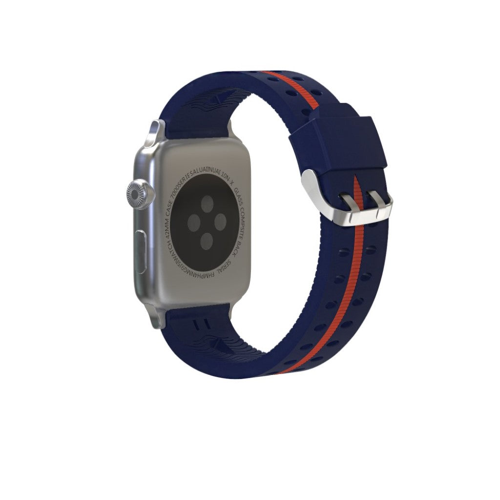 Fremragende Apple Watch Series 4 44mm Silikone Rem - Blå#serie_8