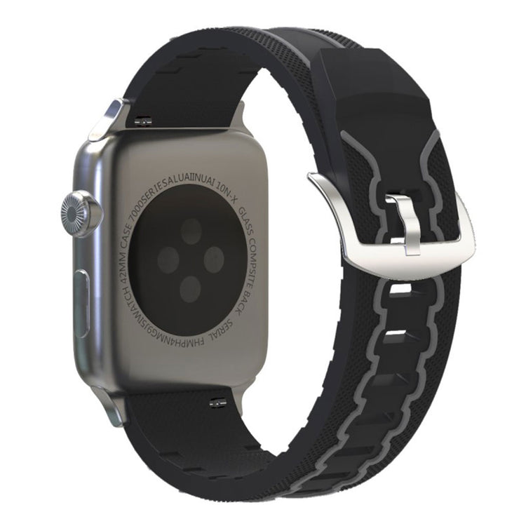 Meget cool Apple Watch Series 4 44mm Silikone Rem - Sort#serie_3