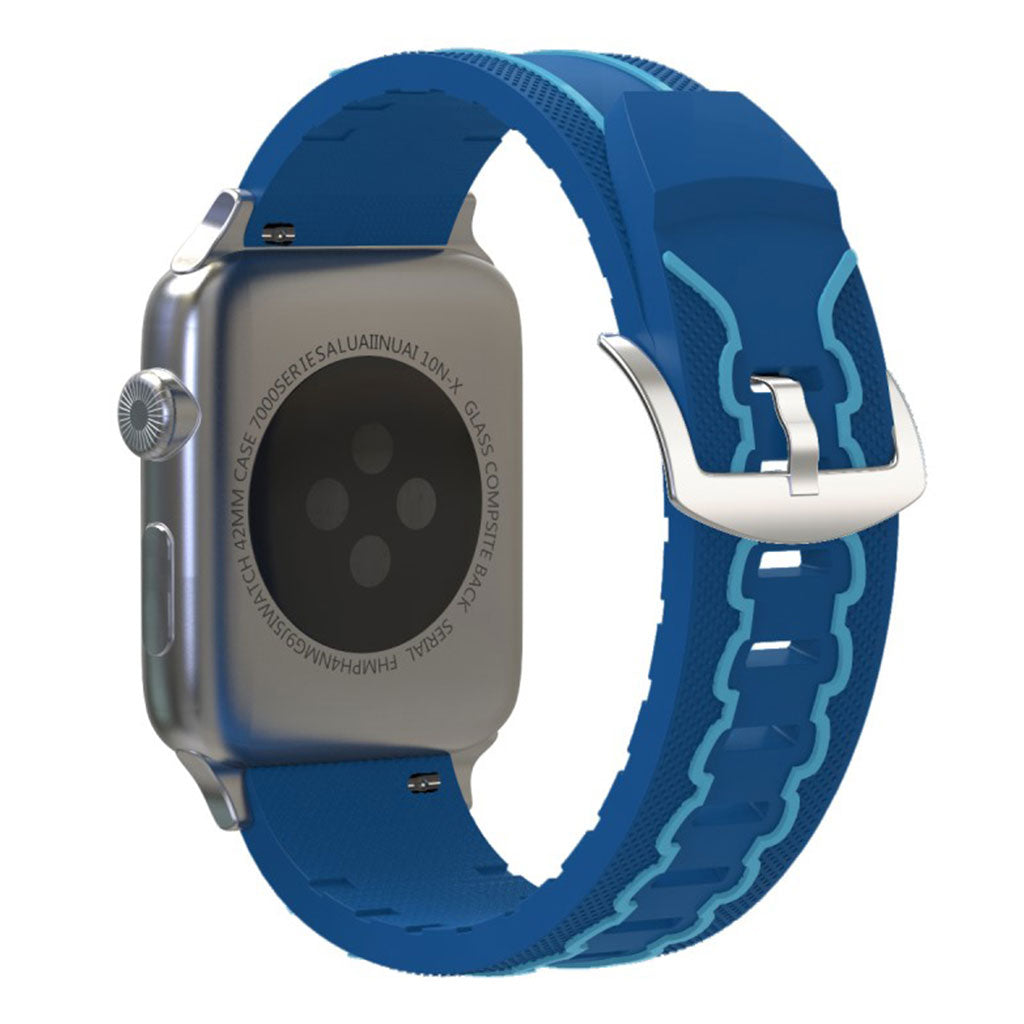 Meget cool Apple Watch Series 4 44mm Silikone Rem - Blå#serie_7