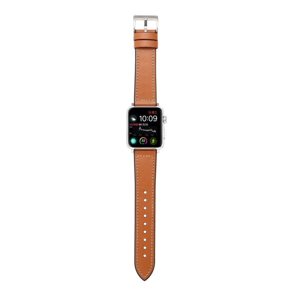 Fed Apple Watch Series 4 44mm Kunstlæder og Silikone Rem - Brun#serie_3
