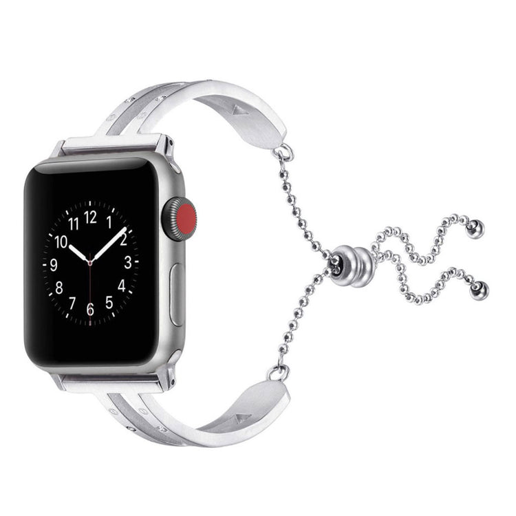 Super fint Apple Watch Series 4 44mm Metal og Rhinsten Rem - Sølv#serie_3
