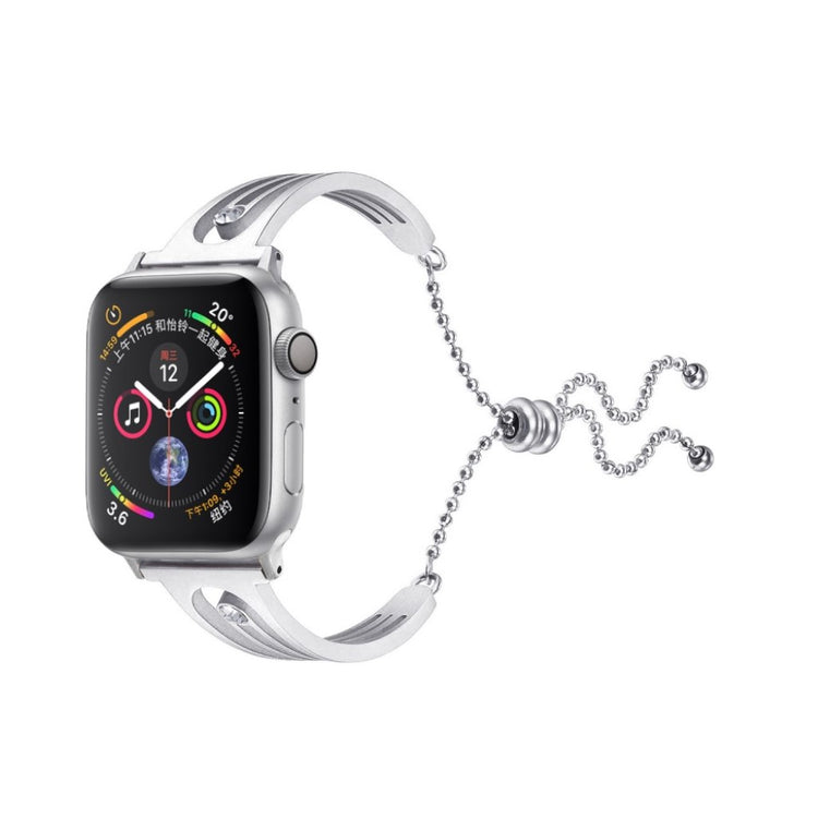 Sejt Apple Watch Series 4 44mm Metal og Rhinsten Rem - Sølv#serie_079