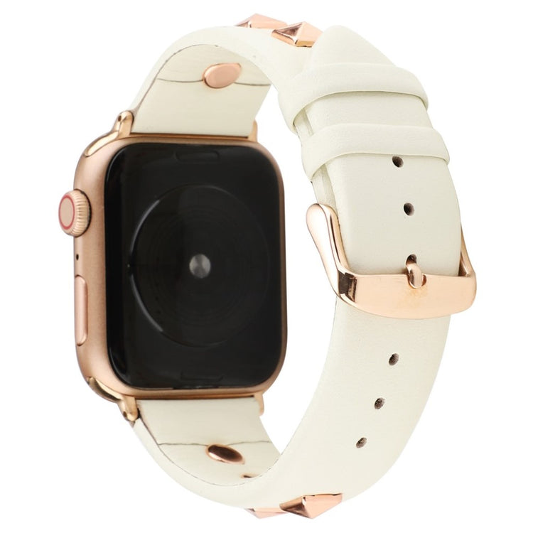 Rigtigt pænt Apple Watch Series 4 44mm Ægte læder Rem - Pink#serie_3