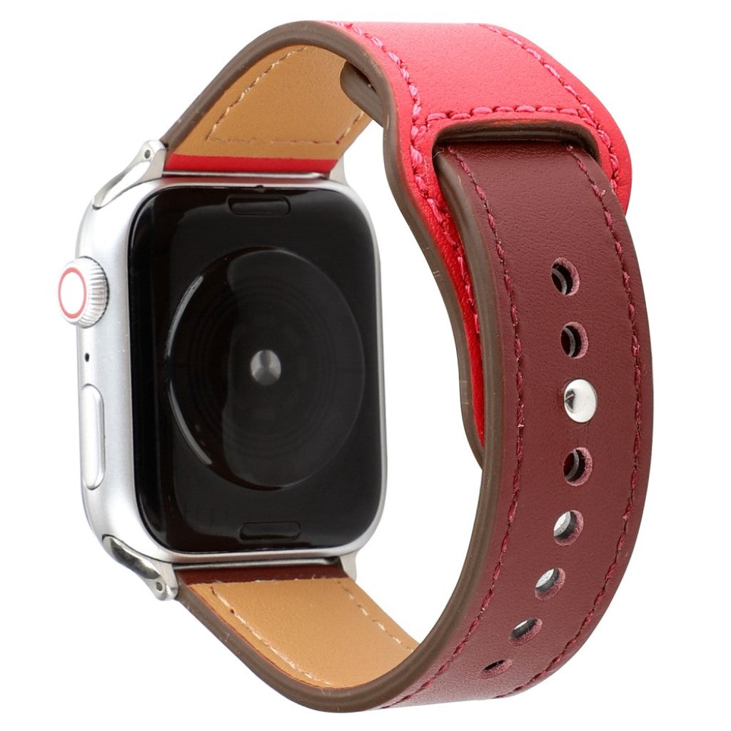 Udsøgt Apple Watch Series 4 44mm Ægte læder Rem - Rød#serie_4