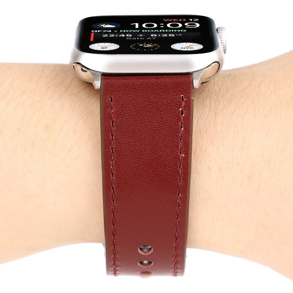 Udsøgt Apple Watch Series 4 44mm Ægte læder Rem - Rød#serie_4