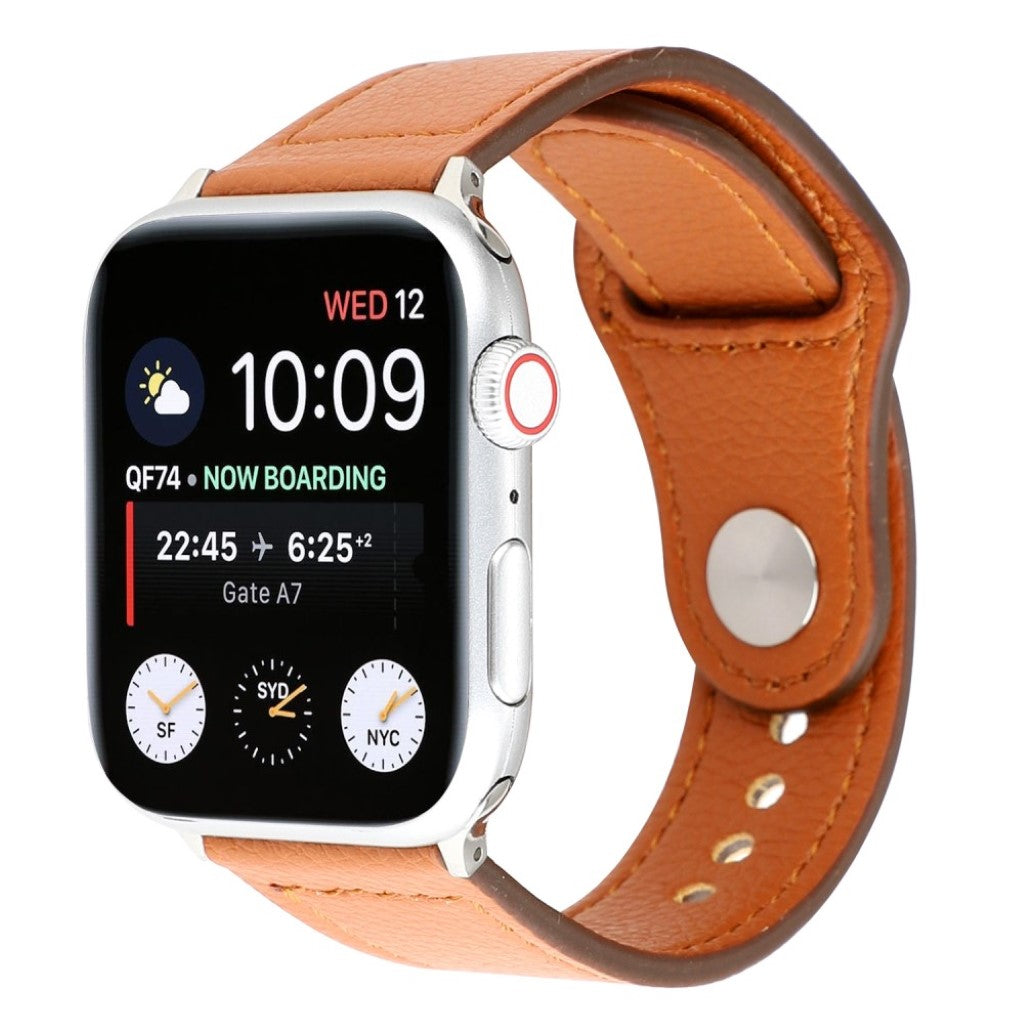 Udsøgt Apple Watch Series 4 44mm Ægte læder Rem - Brun#serie_5