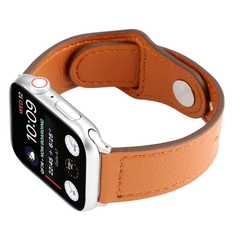 Udsøgt Apple Watch Series 4 44mm Ægte læder Rem - Brun#serie_5