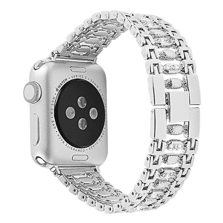 Vildt smuk Apple Watch Series 4 44mm Metal og Rhinsten Rem - Sølv#serie_5