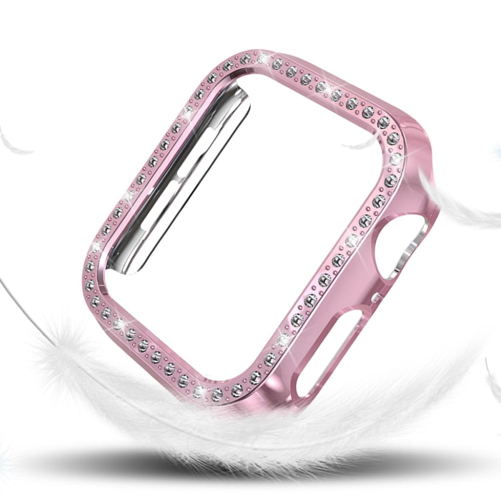 Fint Apple Watch Series 4 44mm Plastik og Rhinsten Cover - Pink#serie_3