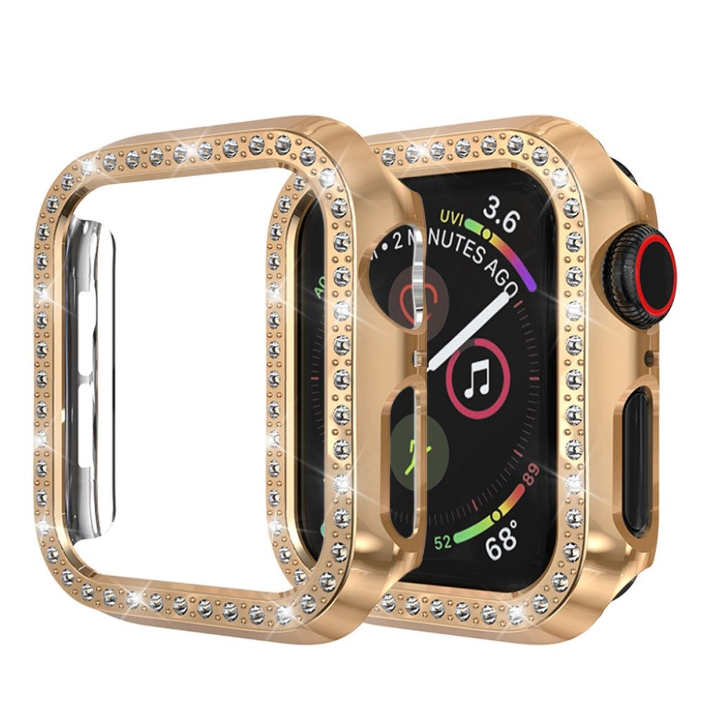 Fint Apple Watch Series 4 44mm Plastik og Rhinsten Cover - Pink#serie_4