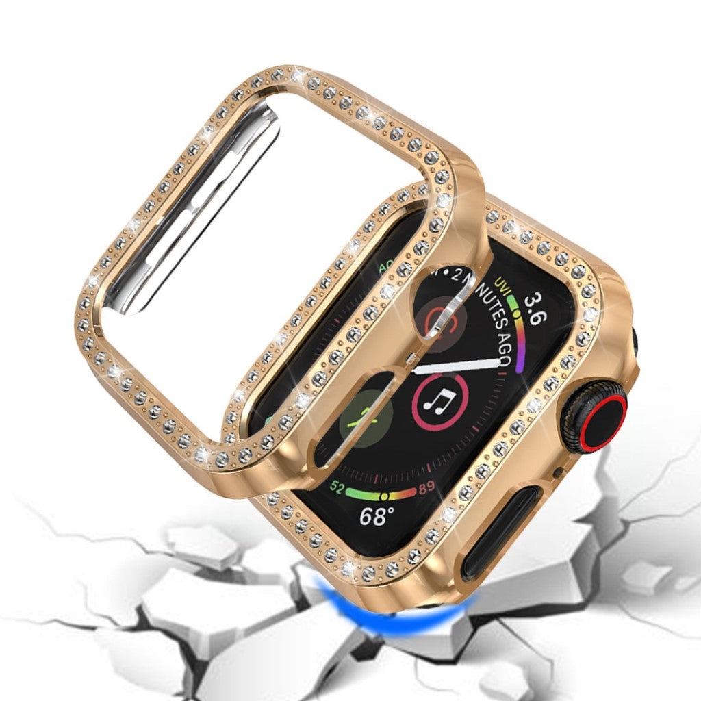 Fint Apple Watch Series 4 44mm Plastik og Rhinsten Cover - Pink#serie_4