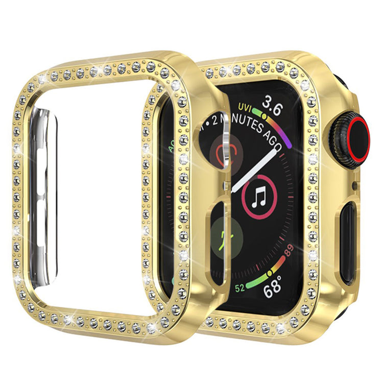 Fint Apple Watch Series 4 44mm Plastik og Rhinsten Cover - Guld#serie_5