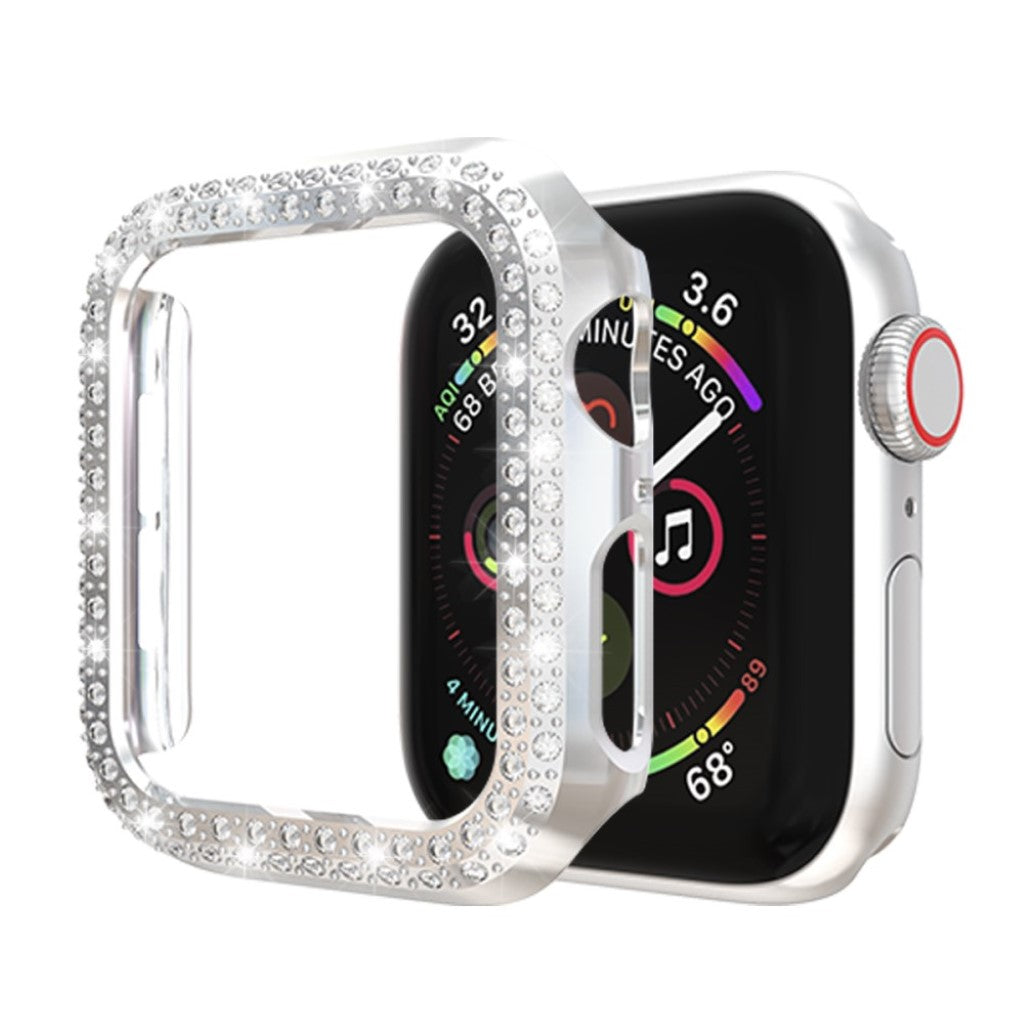 Vildt Godt Apple Watch Series 4 44mm Plastik og Rhinsten Cover - Sølv#serie_2