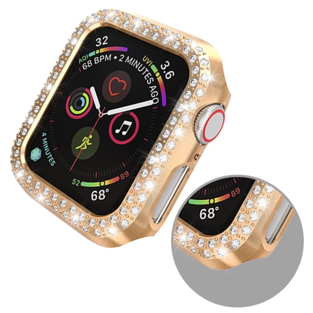 Vildt Godt Apple Watch Series 4 44mm Plastik og Rhinsten Cover - Pink#serie_4
