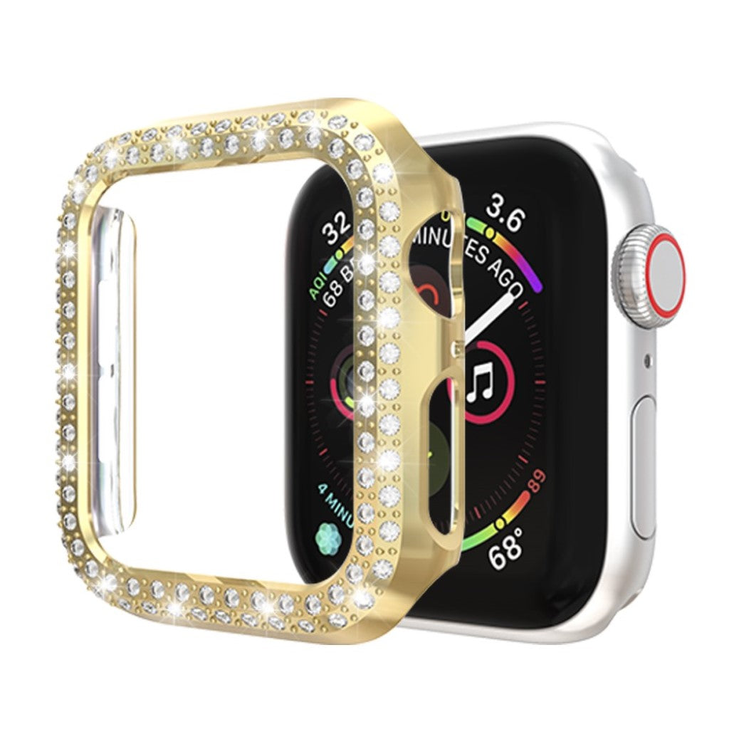 Vildt Godt Apple Watch Series 4 44mm Plastik og Rhinsten Cover - Guld#serie_5