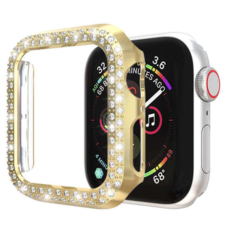 Vildt Godt Apple Watch Series 4 44mm Plastik og Rhinsten Cover - Guld#serie_5