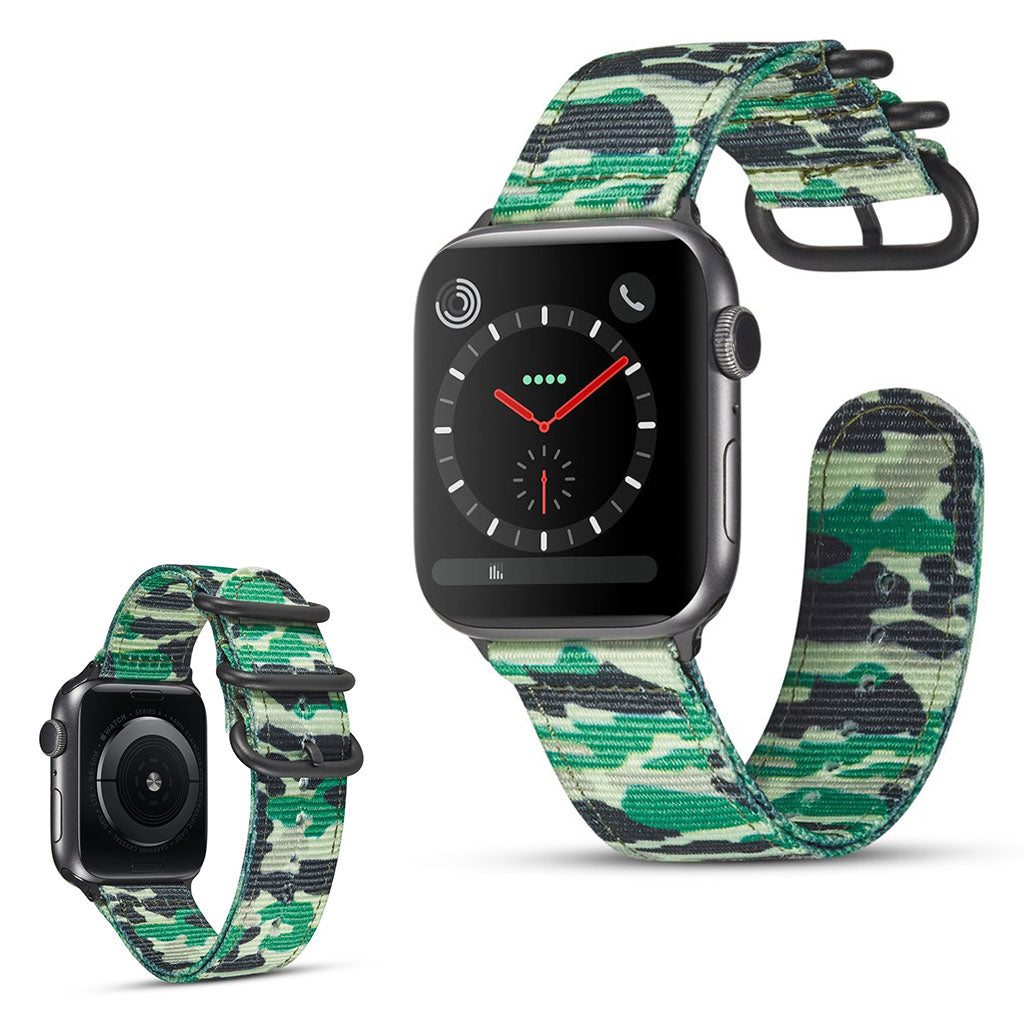Kønt Apple Watch Series 4 44mm / Apple Watch 44mm Nylon Rem - Grøn#serie_1