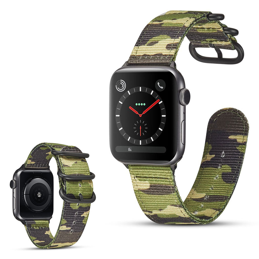 Kønt Apple Watch Series 4 44mm / Apple Watch 44mm Nylon Rem - Grøn#serie_4