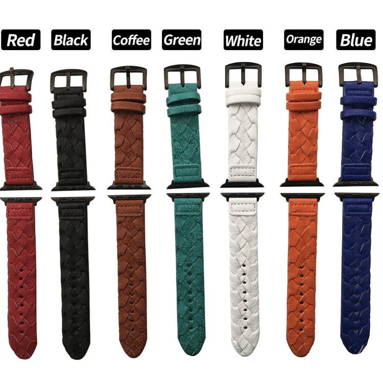 Rigtigt flot Apple Watch Series 5 40mm Ægte læder Rem - Rød#serie_3