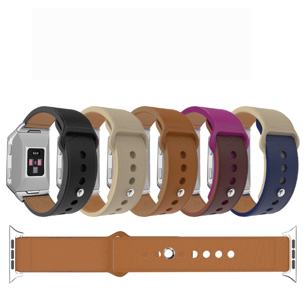 Rigtigt holdbart Apple Watch Series 5 40mm Ægte læder Rem - Brun#serie_1