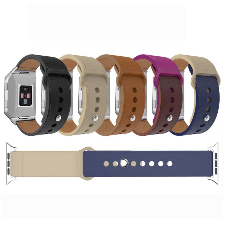 Rigtigt holdbart Apple Watch Series 5 40mm Ægte læder Rem - Blå#serie_3