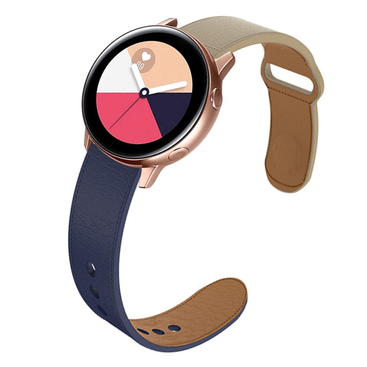 Rigtigt holdbart Apple Watch Series 5 40mm Ægte læder Rem - Blå#serie_3