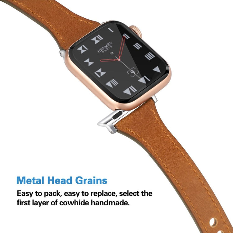 Rigtigt skøn Apple Watch Series 5 40mm Ægte læder Rem - Brun#serie_7
