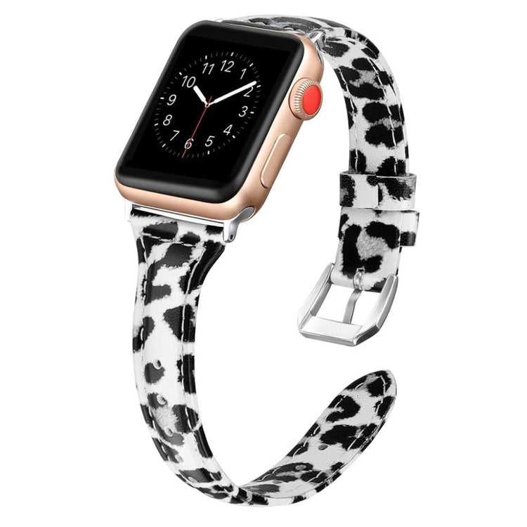 Mega elegant Apple Watch Series 5 40mm Ægte læder Rem - Sølv#serie_2