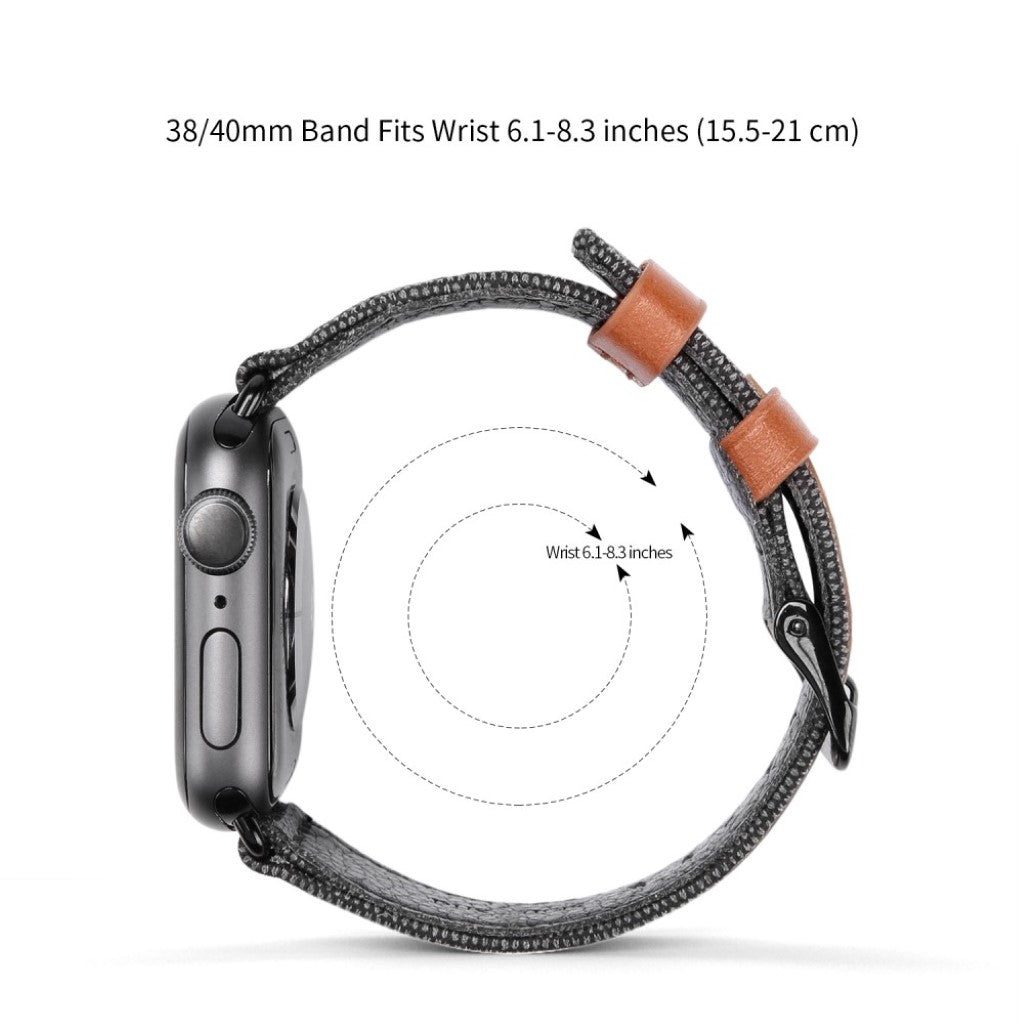 Holdbart Apple Watch Series 5 40mm Nylon Rem - Sort#serie_1