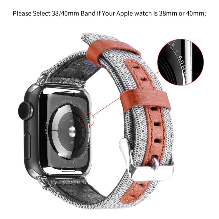 Holdbart Apple Watch Series 5 40mm Nylon Rem - Sølv#serie_2