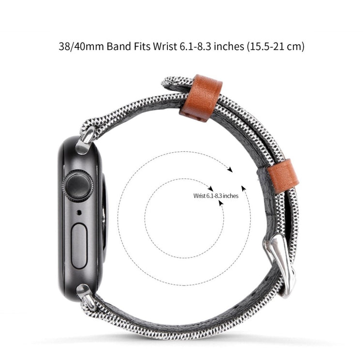 Holdbart Apple Watch Series 5 40mm Nylon Rem - Sølv#serie_2