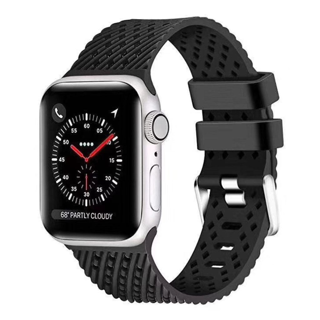 Vildt skøn Apple Watch Series 5 40mm Silikone Rem - Sort#serie_2