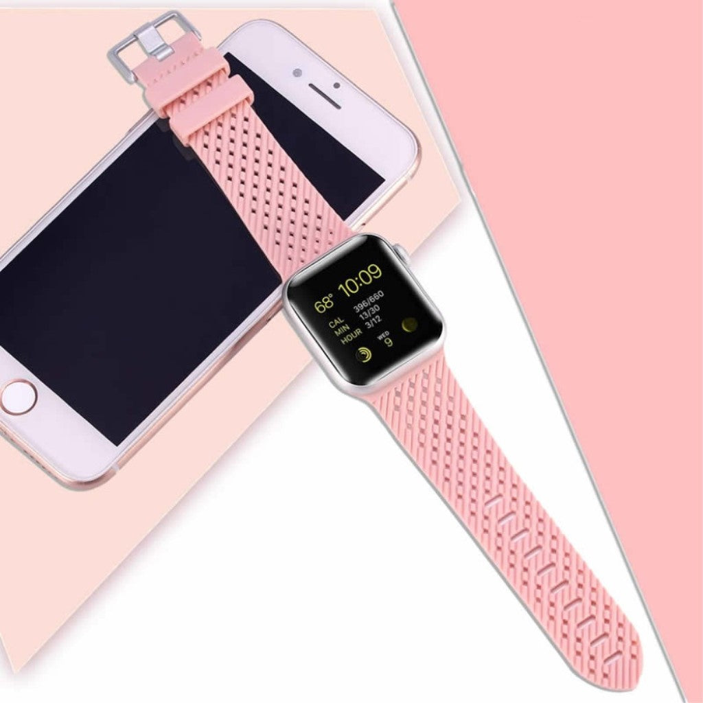 Vildt skøn Apple Watch Series 5 40mm Silikone Rem - Pink#serie_9