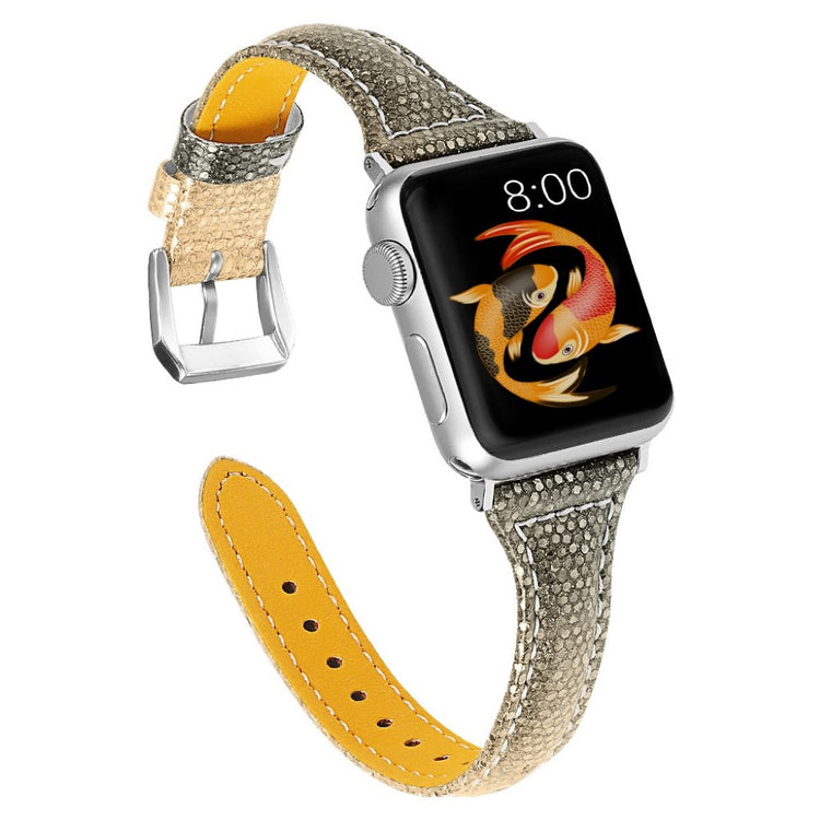 Fantastisk Apple Watch Series 5 40mm Ægte læder Rem - Guld#serie_2