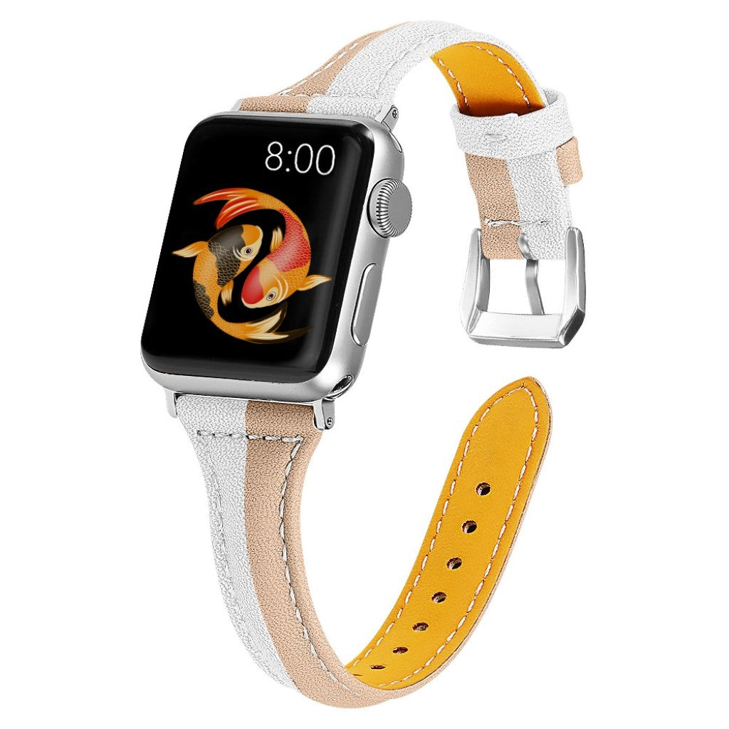 Holdbart Apple Watch Series 5 40mm Ægte læder Rem - Flerfarvet#serie_3
