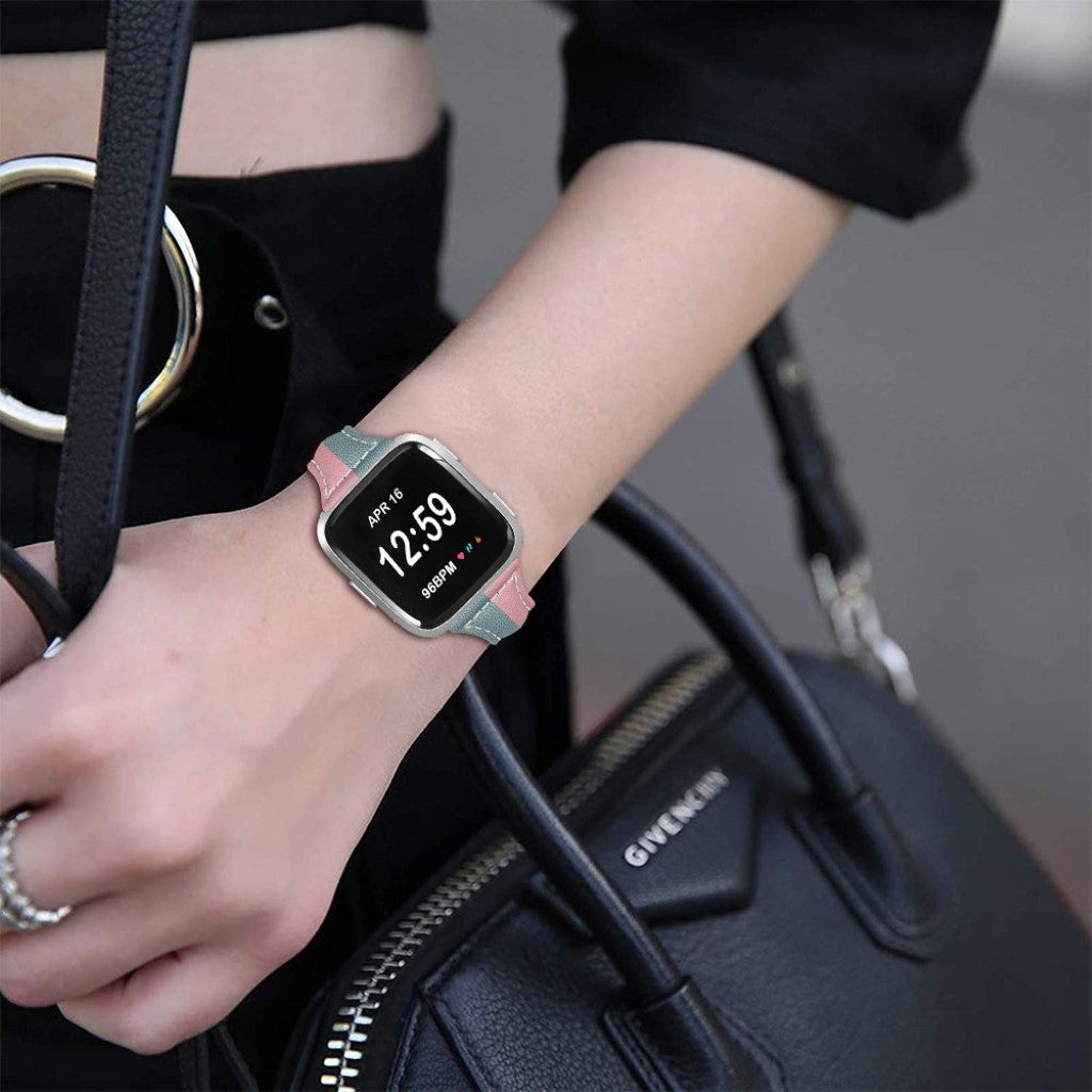 Holdbart Apple Watch Series 5 40mm Ægte læder Rem - Sølv#serie_4
